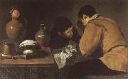 VELAZQUEZ, Diego Rodriguez de Silva y Two boy beside the table oil